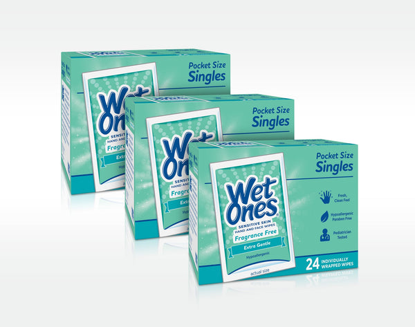 Wet Ones Sensitive Skin Hand Wipes:40 Count (Pack of 3)