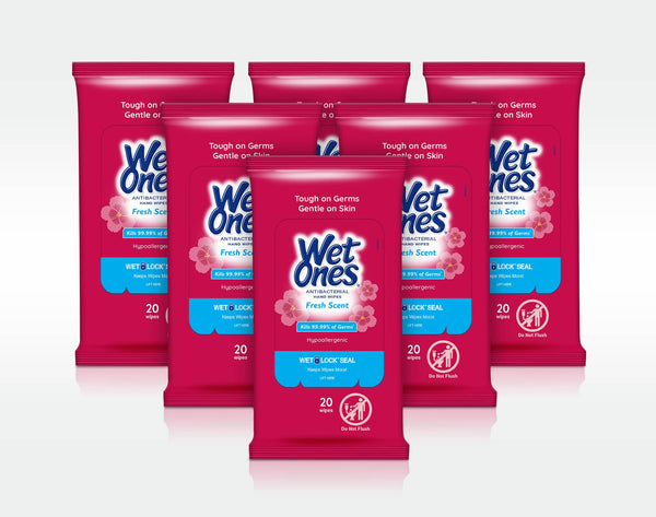 Wet Ones Antibacterial Hand Wipes, Citrus Scent, 40 Count (Pack of 6)