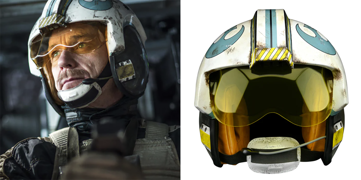 General Merrick (left) and Denuo Novo Blue Leader Helmet (right)