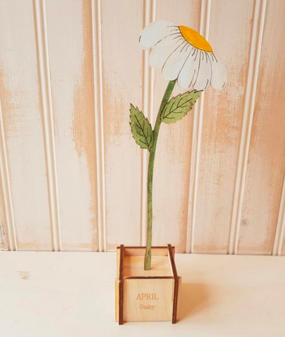 Wooden Birth Flower Birthday Gift by Bluebell Wood Designs UK