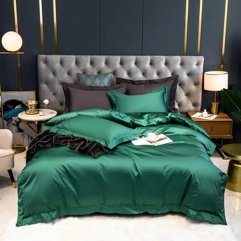 Soothing Green Egyptian Cotton Bed Ensemble