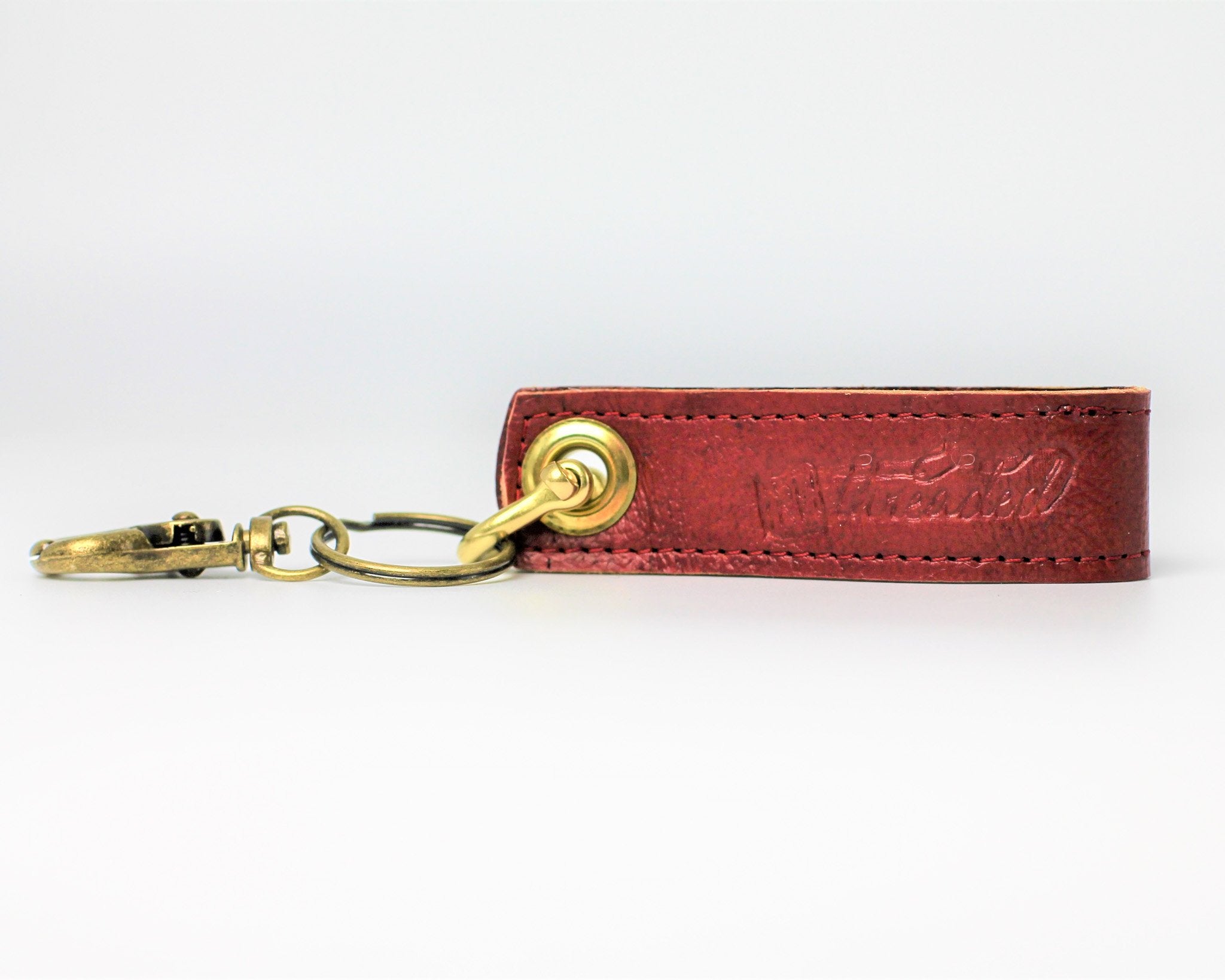 Leather Loop Keychain / Garnet