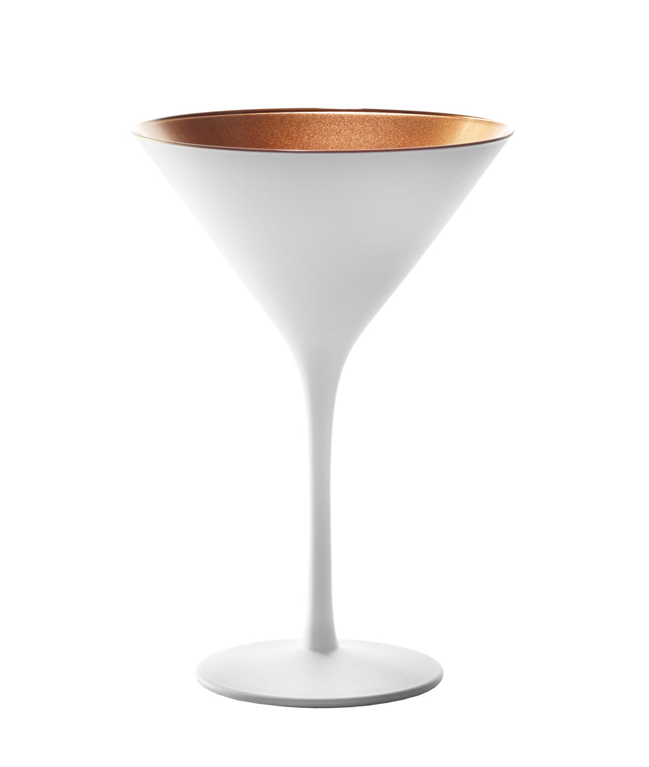 Cocktail glass - set of 2 white / bronze