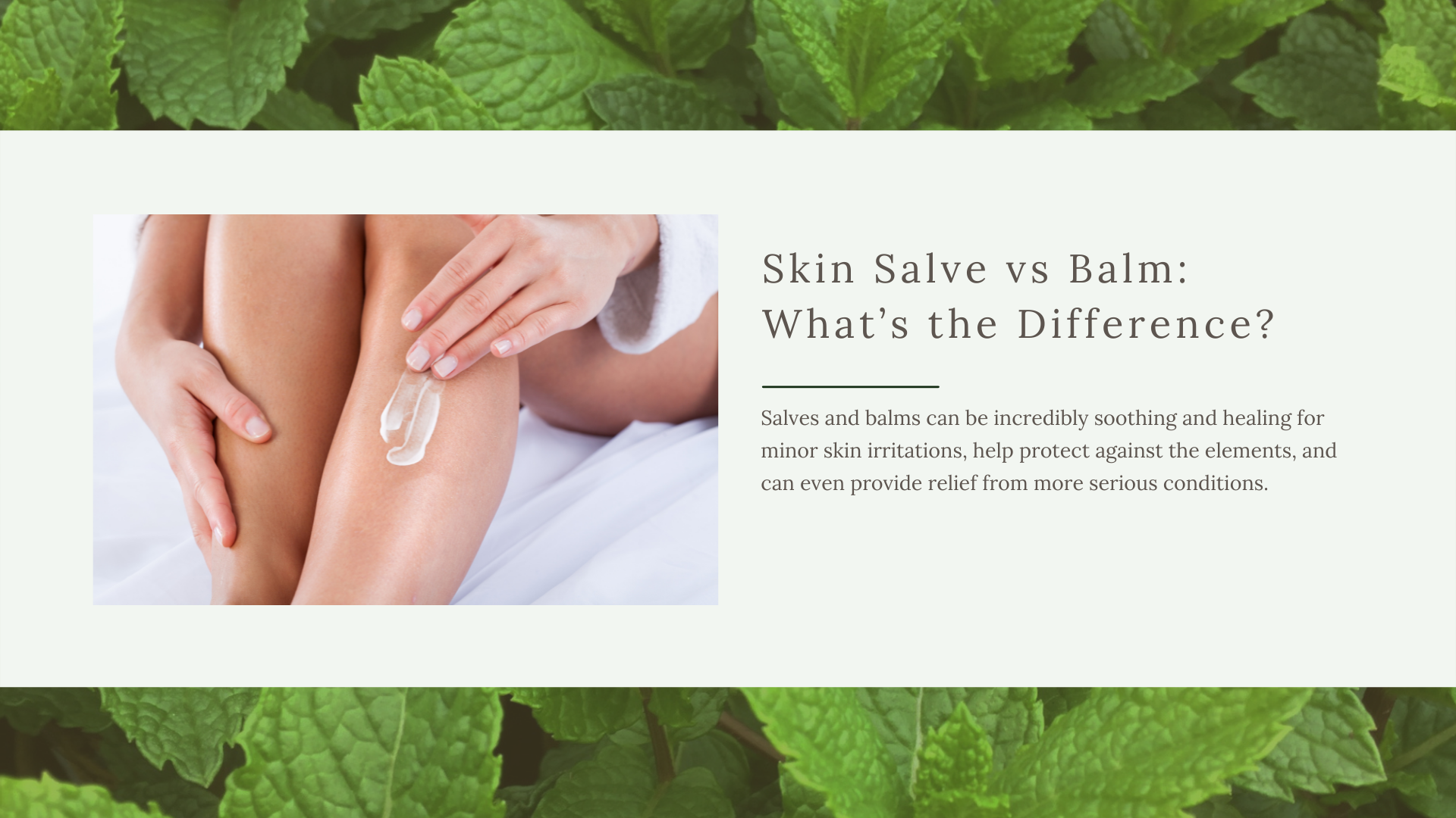 Salves and balms have a long history of use in traditional medicine all over the world.