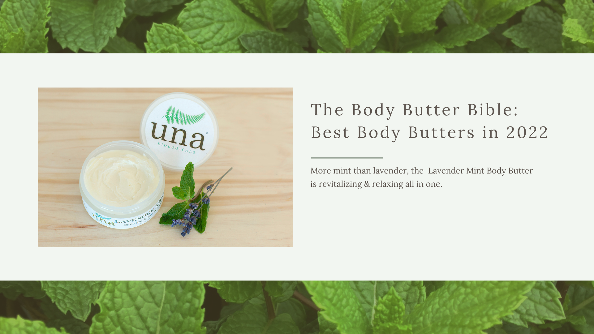 Una Biologicals Lavender Mint Natural Body Butter 