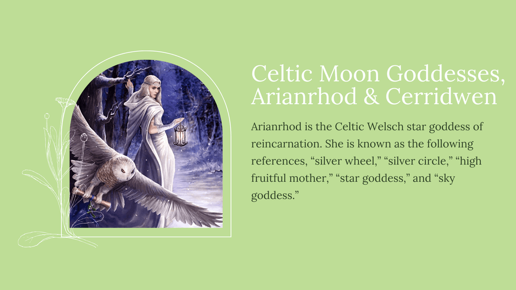 Celtic moon goddesses, Arianrhod and Cerridwen