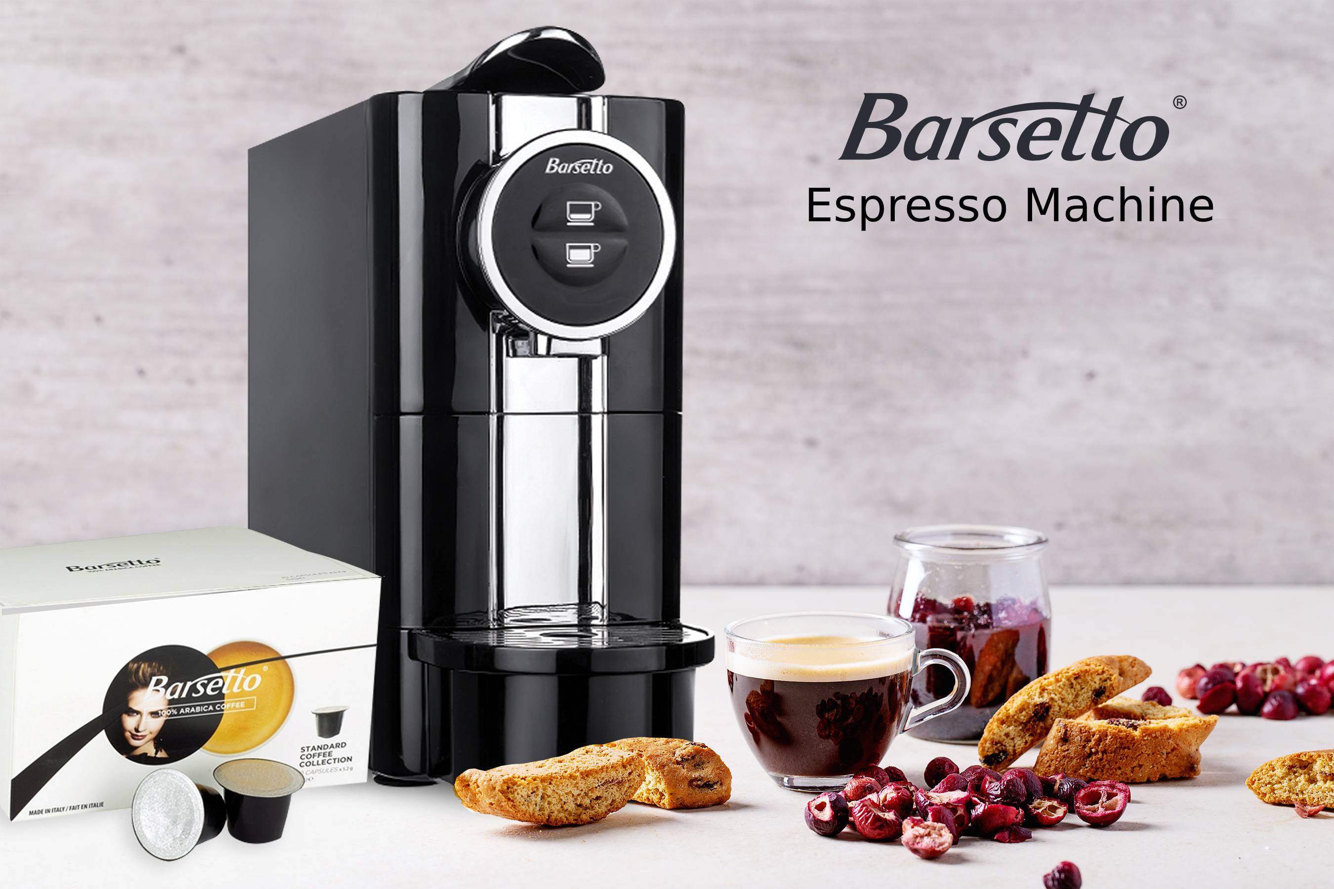 Barsetto One-Touch Espresso Maker with 19 Bar High-Pressure Pump,
