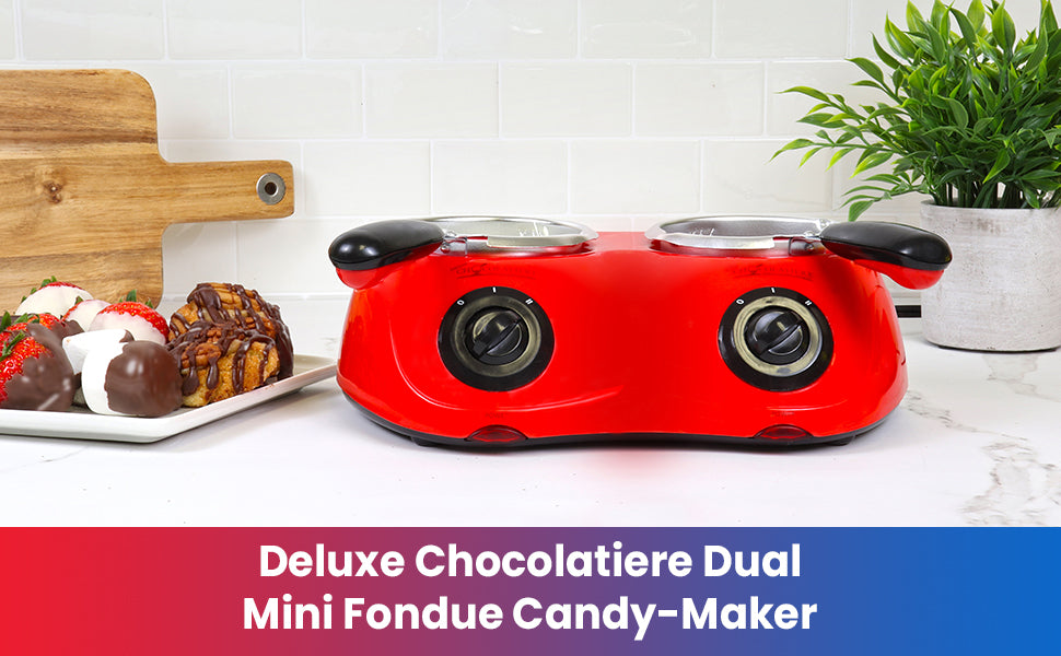 Total Chef Deluxe Chocolatiere Dual Electric Melter for Chocolate and Candy Melts