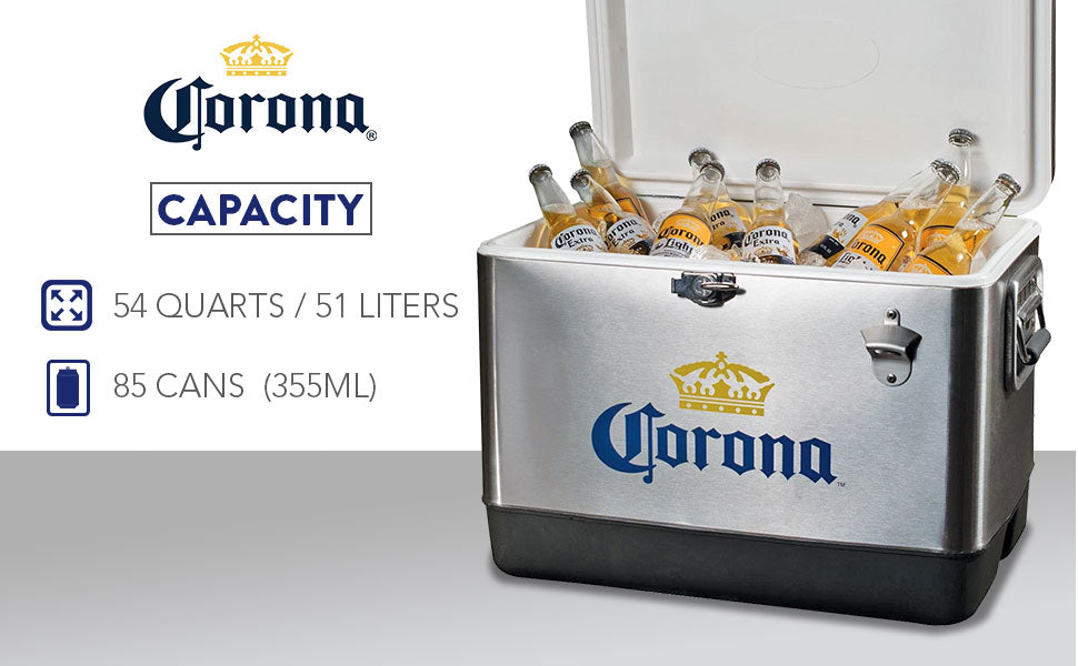 Corona Ice Chest Beverage Cooler with Bottle Opener, 51L (54 qt),,,