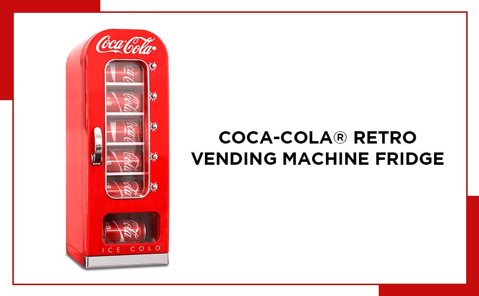 Coca-Cola Vending Machine Mini Fridge w/ 12V DC 110V AC Cords,