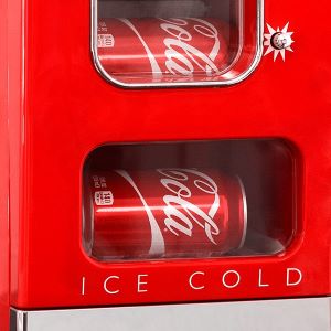 Coca-Cola Vending Machine Mini Fridge w/ 12V DC 110V AC Cords,