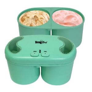 Total Chef Deluxe Double Treat Ice Cream Maker, 1.1 qt (1L), Green