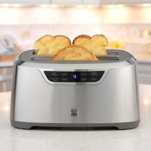 Kenmore Elite 4-Slice Long Slot Toaster Silver, One-Touch Auto-Lift