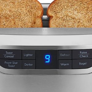  Kenmore Elite 4-Slice Long Slot Toaster Silver, One-Touch  Auto-Lift, Stainless Steel, Adjustable Browning, Defrost, Digital Countdown  Timer, Retractable Cord, Toast, Bagels, Waffles, English Muffins: Home &  Kitchen