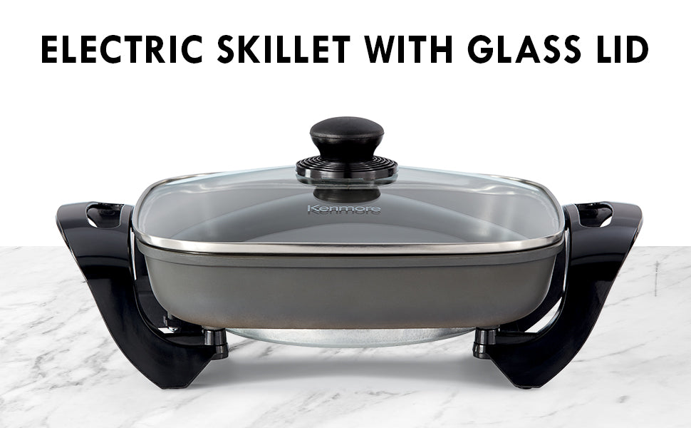 Kenmore Non-Stick Electric Skillet with Tempered Glass Lid