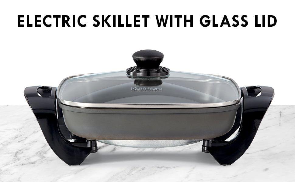 Rival 12 LARGE Round Stainless Steel Electric Skillet SS120 Tempered Glass  Lid