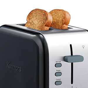 Kenmore 2-Slice Toaster, Black Stainless Steel, Extra Wide Slots