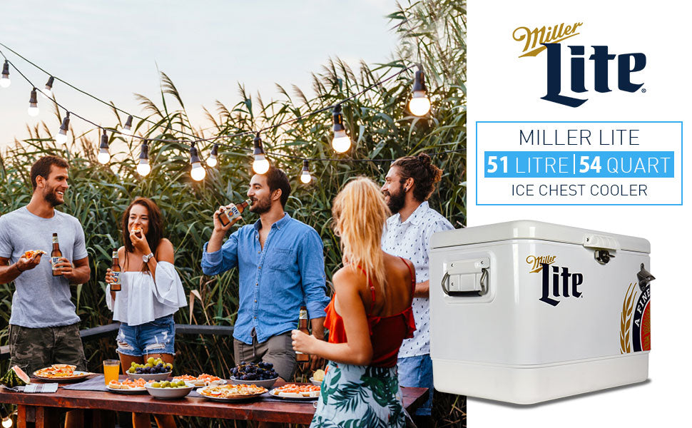 Miller Lite Ice Chest Beverage Cooler with Bottle Openerr