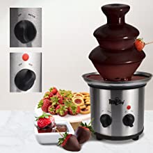 Total Chef 3 Tier Chocolate Fountain, Huge 1.5 lbs (680 g) Capacity,