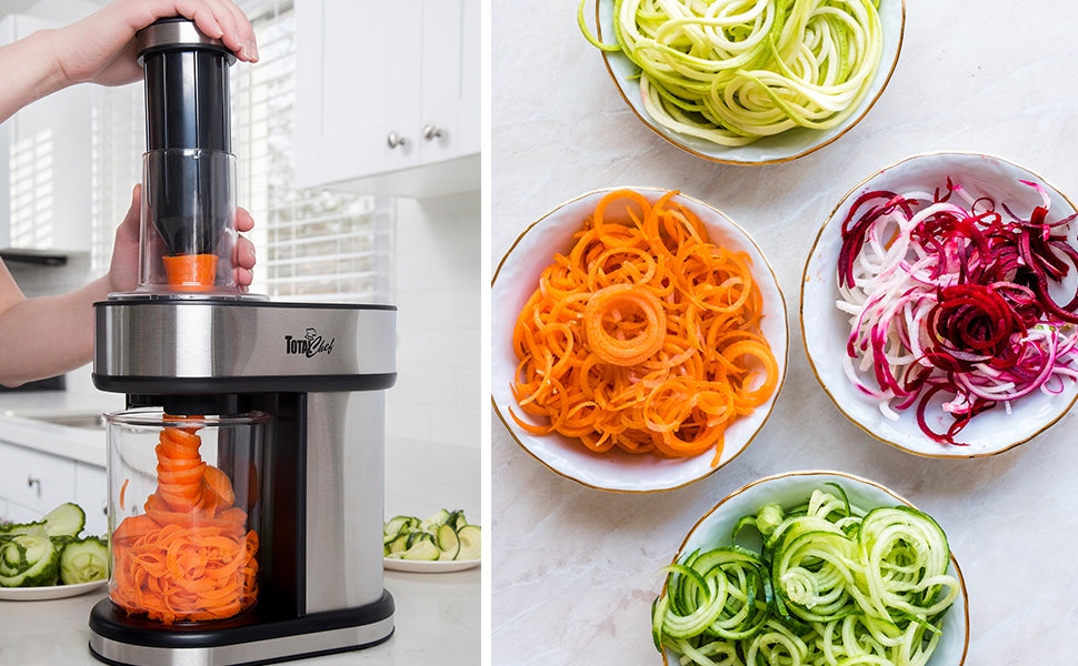 Total Chef 3-in-1 Automatic Electric Vegetable Spiralizer and Slicer,
