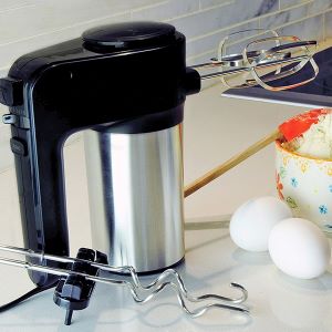 Total Chef 6-Speed Electric Hand Mixer with Stainless Steel Beaters and Dough Hooks,