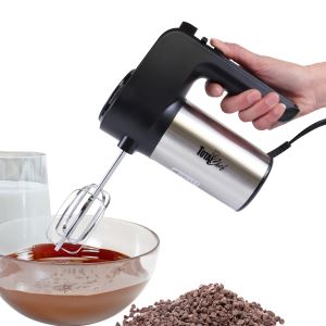 Total Chef 6-Speed Electric Hand Mixer with Stainless Steel Beaters and Dough Hooks,