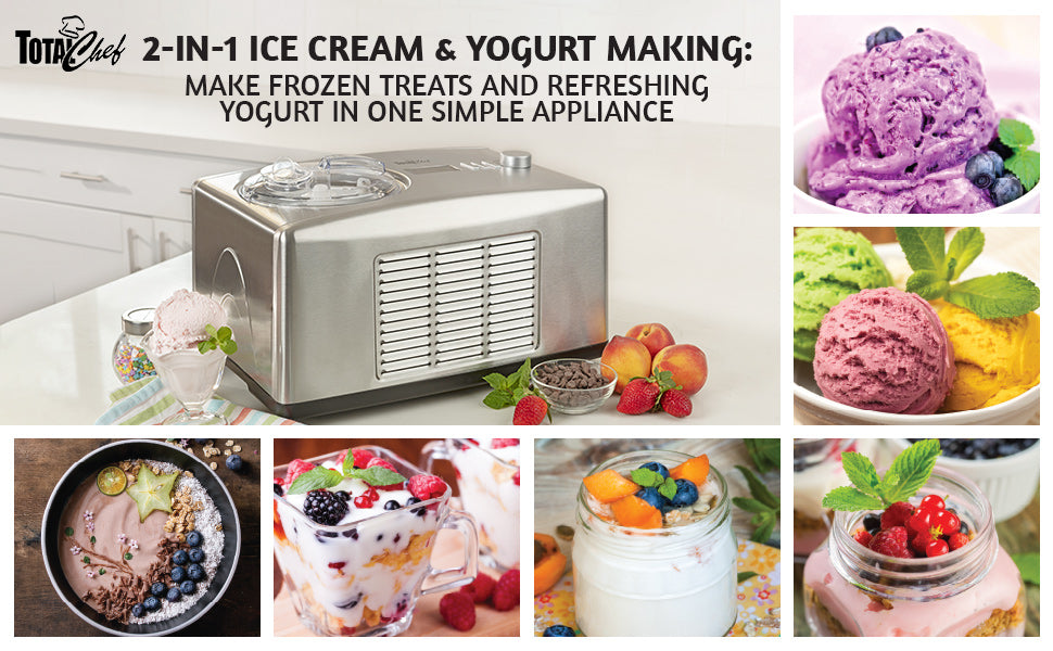 Total Chef 2-in-1 Automatic Ice Cream and Yogurt Maker,