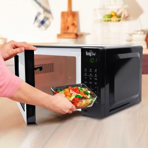 Total Chef Microwave Oven, 700W, 0.7 Cu. Ft., Black, Digital Touchscreen