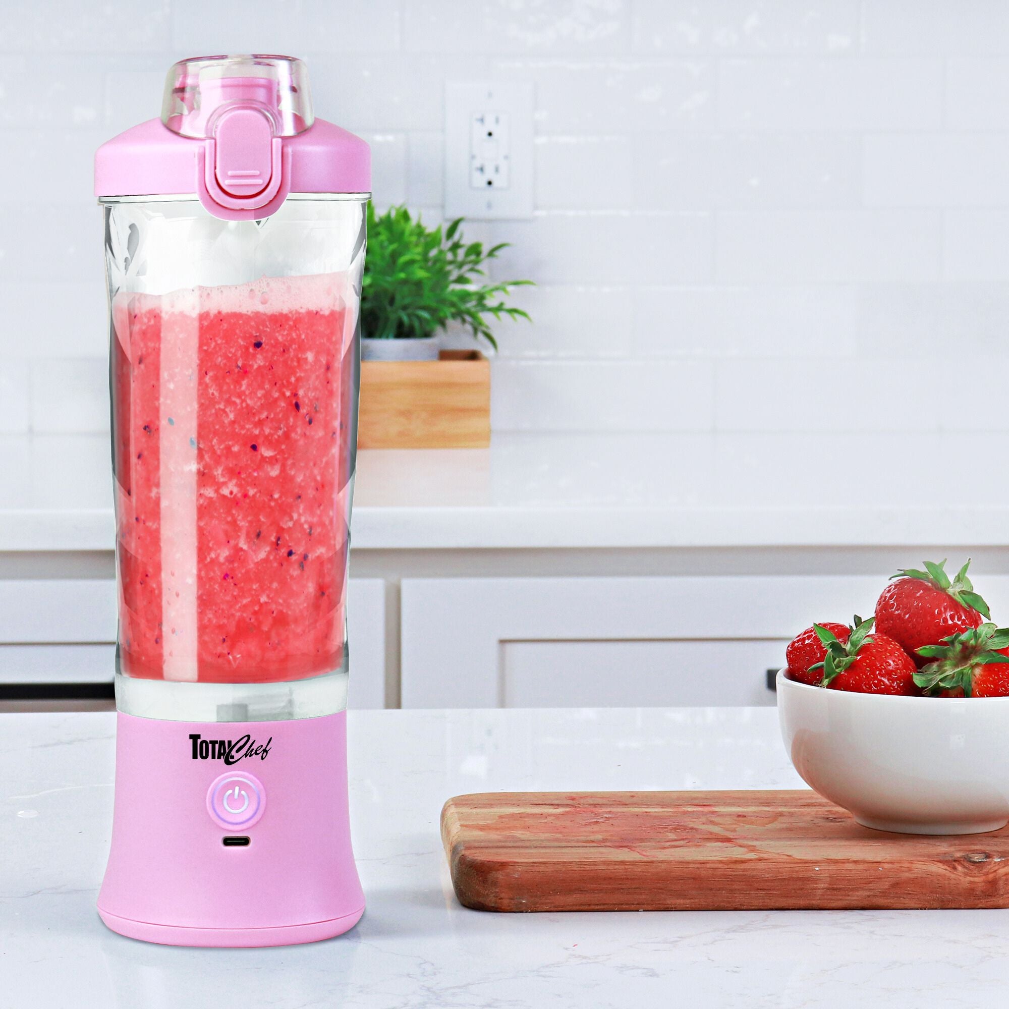 Mind Reader Portable Rechargeable Handheld Blender - Pink