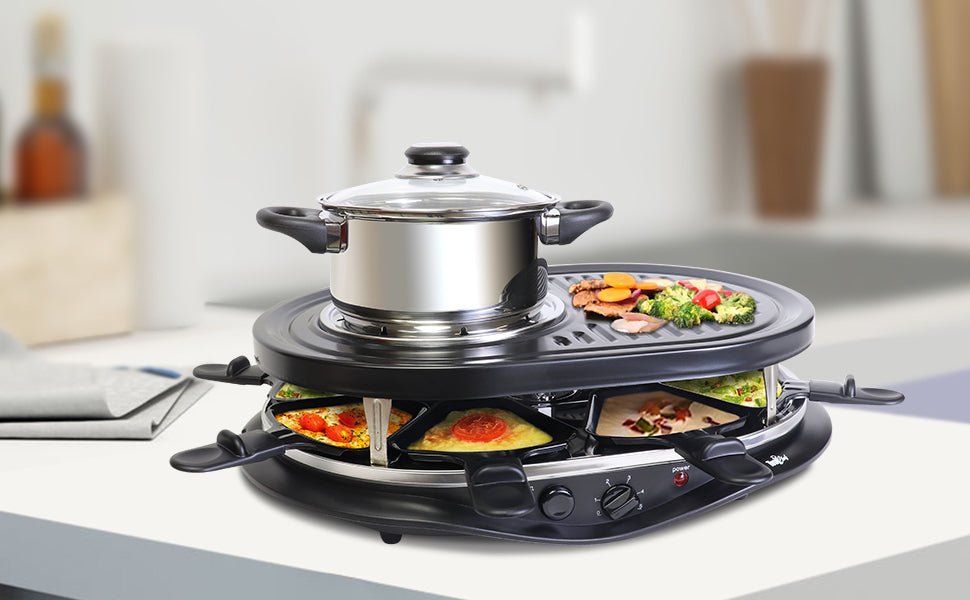 Total Chef 2-in-1 Raclette Grill and Fondue Set