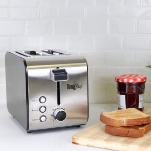 Total Chef 2 Slice Compact Wide Slot Toaster with 7 Shade Settings,