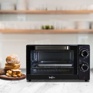 Total Chef 4-Slice Toaster Oven 1000W Black Compact Countertop Oven