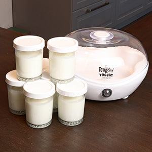 Total Chef Yogurt Maker, 1L (1.1 qt) with 7 Glass Jars and Lids,