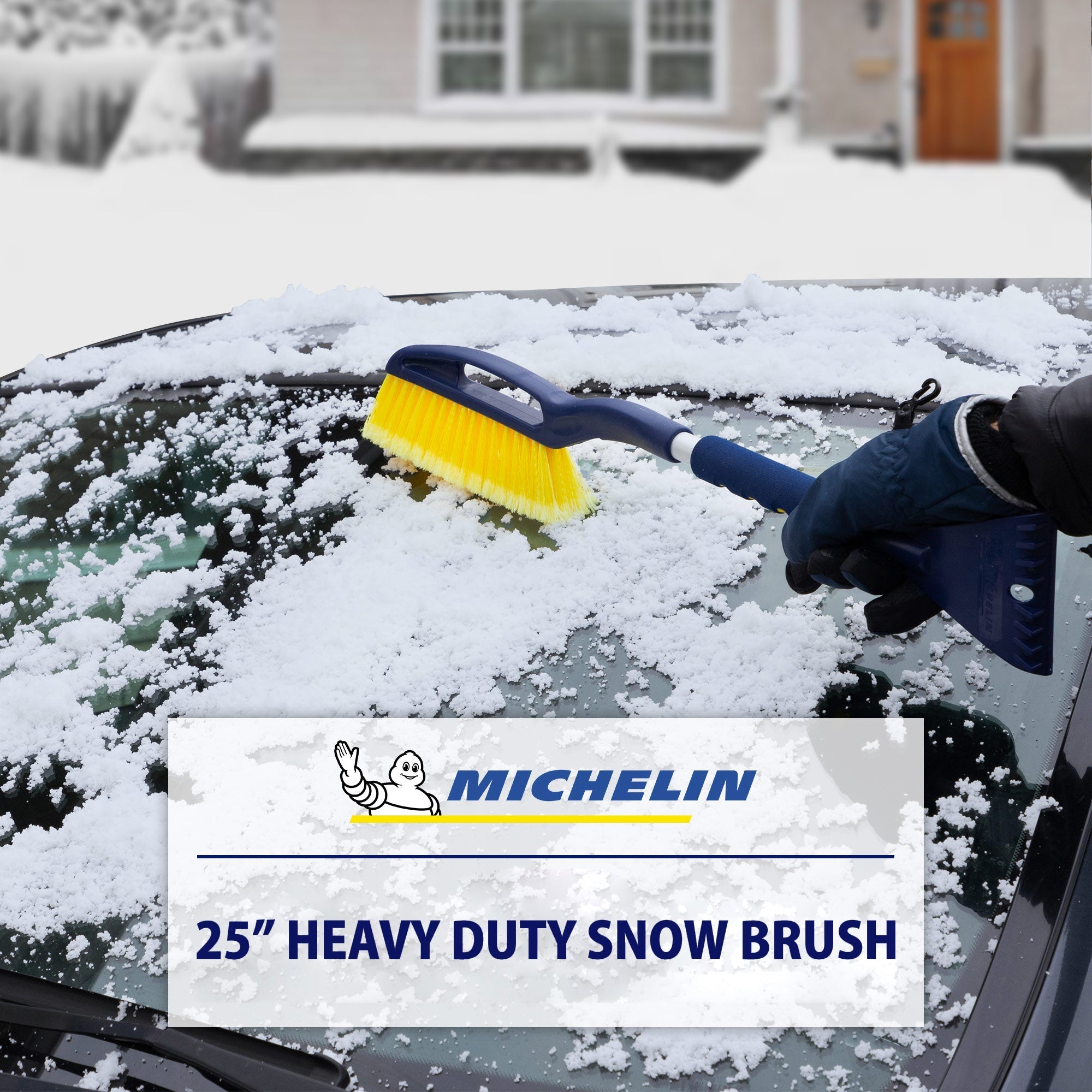 Oskar Heavy Duty 35” Snow Brush for Trucks, Ice Scraper, Lightweight  Ergonomic Design, Dual Handle Snow Removal Tool, Scratch Free Auto Window