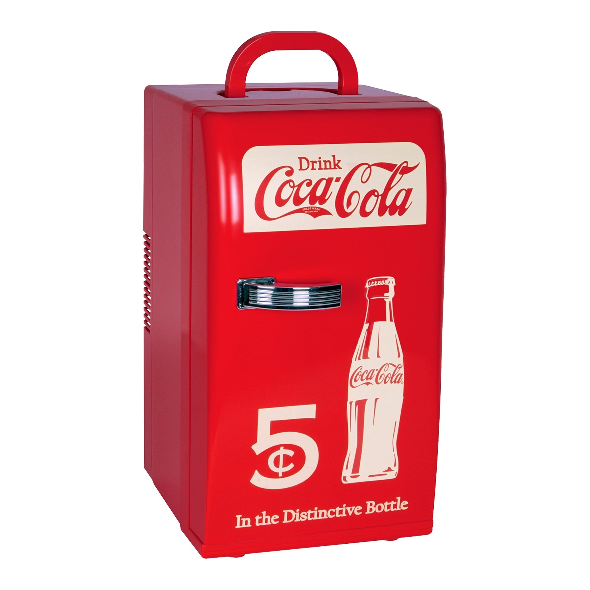 Koolatron Coca-Cola Portable 8 Can Thermoelectric Mini Fridge 5.4 L/ 5.7  Quarts Capacity, 12V DC/110V AC Cooler for home, cabin, beer, beverages