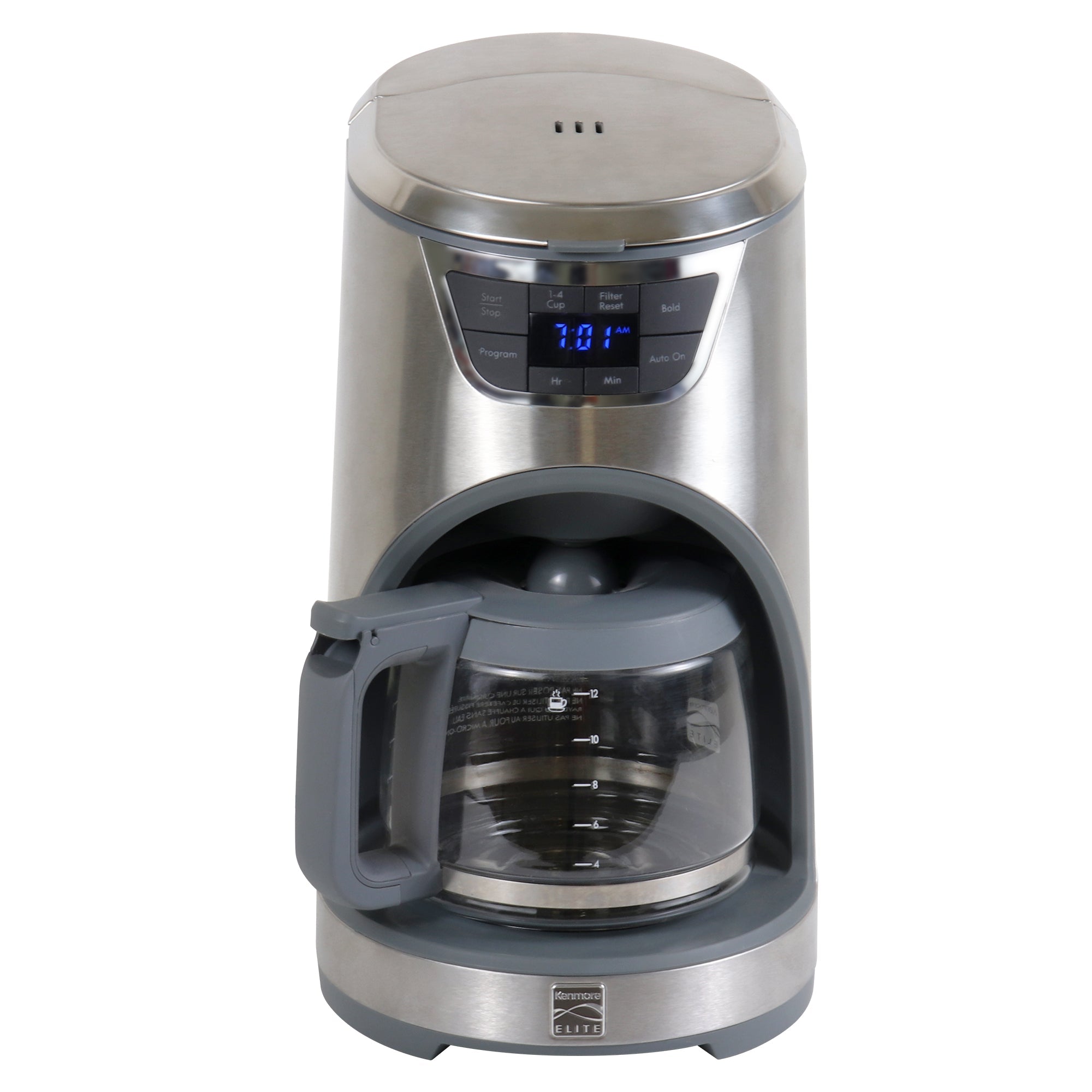 Bouilloire électrique sans fil Kenmore digitale en acier inoxydable de 12  tasses KKTK1.7S