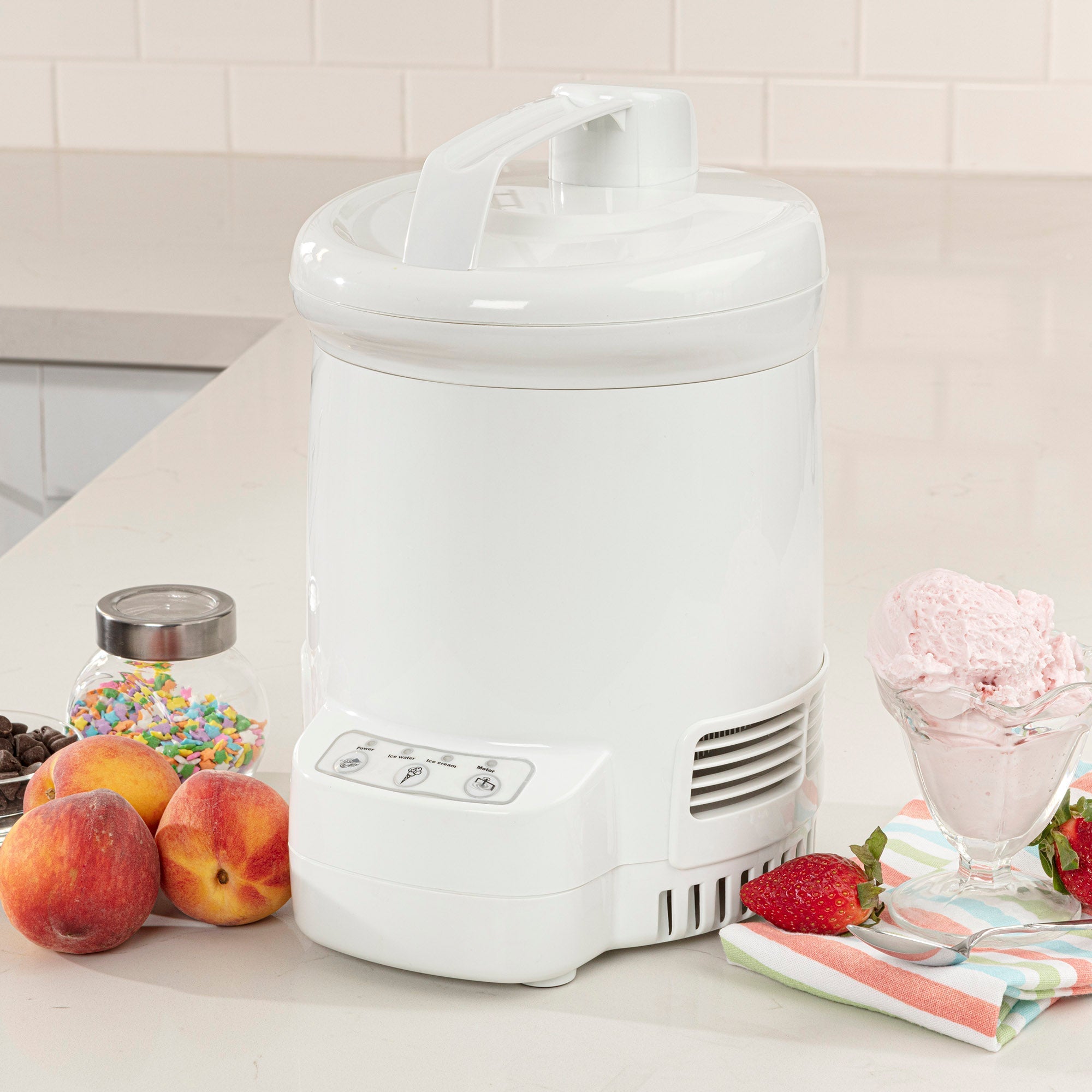 Euhomy 1 Quart Auto Ice Cream Maker with Compressor, No Pre-freezing, 3 Modes Gelato Maker, Keep Cool Function, Easy-to-Clean, Frozen Yogurt Machine