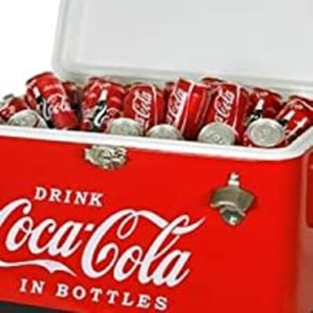 Coca-Cola Ice Chest Beverage Cooler with Bottle Opener, 51L (54 qt)