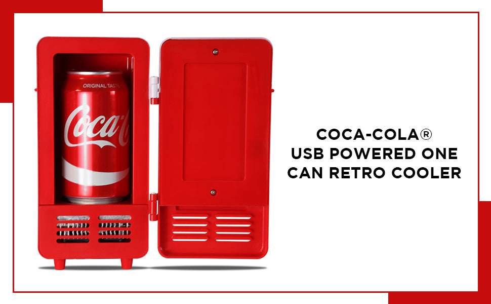 Coca-Cola Single Can Cooler, Red, USB Powered Retro One Can Mini Fridge
