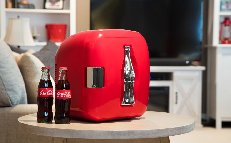 Coca-Cola Heritage 12 Can Portable Mini Fridge 12V DC 110V AC Cooler/Warmer 7.9L (8.3 qt),