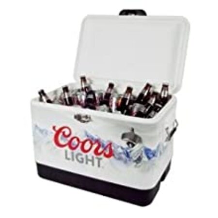 Coors Light Ice Chest Beverage Cooler with Bottle Opener, 51L (54 qt), 85 Can