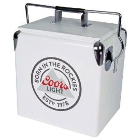 Coors Light Retro Ice Chest Cooler with Bottle Opener 13L (14 qt), 18 Can Capacity