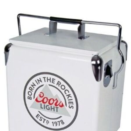 Coors Light Retro Ice Chest Cooler with Bottle Opener 13L (14 qt), 18 Can Capacity