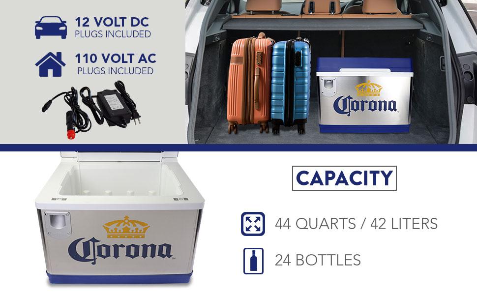 Corona Cruiser Portable Cooler with Bottle Opener, 42L / 44 Qt Capacity