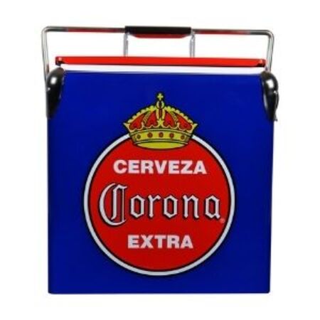 Corona Retro Ice Chest Cooler with Bottle Opener 13L (14 qt), 18 Can Capacity