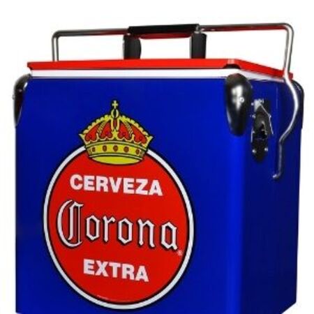 Corona Retro Ice Chest Cooler with Bottle Opener 13L (14 qt), 18 Can Capacity