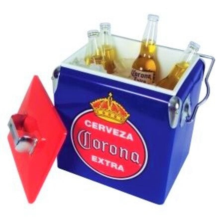 Corona Retro Ice Chest Cooler with Bottle Opener 13L (14 qt), 18 Can Capacity