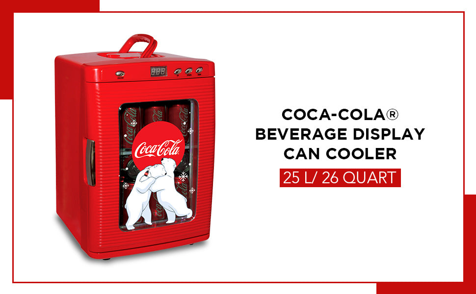 Coca-Cola Polar Bear 28 Can Cooler/Warmer w/ 12V DC and 110V AC Cords, 25L (28 qt)
