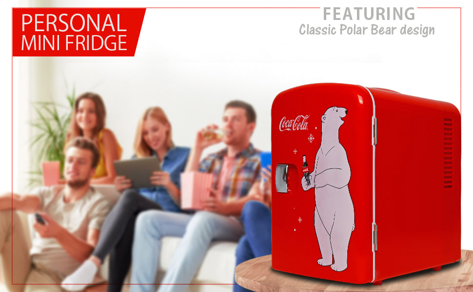 Rare Coca-cola Retro Personal Mini Fridge Polar Bear Logo Design Red  Thermoelectric Cooler & Warmer 4 Litre Collectable Soft Drink Boxed 