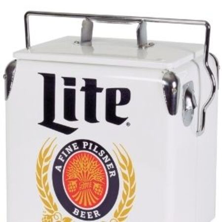 Miller Lite Retro Ice Chest Cooler with Bottle Opener 13L (14 qt), 18 Can Capacity